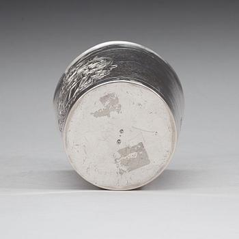 A Danish 18th century silver beaker, marks of Christian Lübecker (Flensborg 1702-1739).