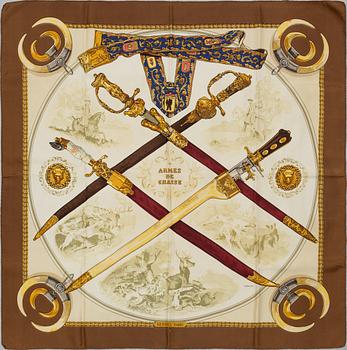 HERMÈS, an 'Armes de Chasse' silk scarf.