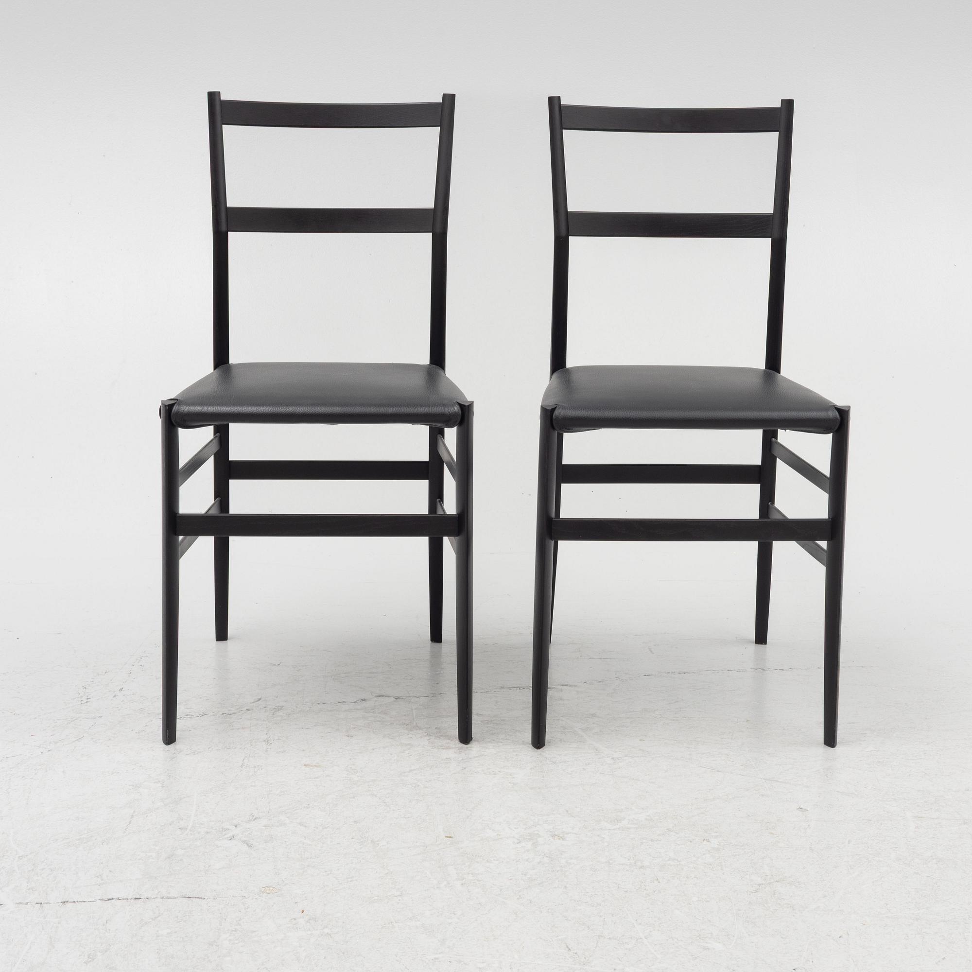 Gio Ponti, a set of two "Superleggera" chairs, Cassina, 21st century.