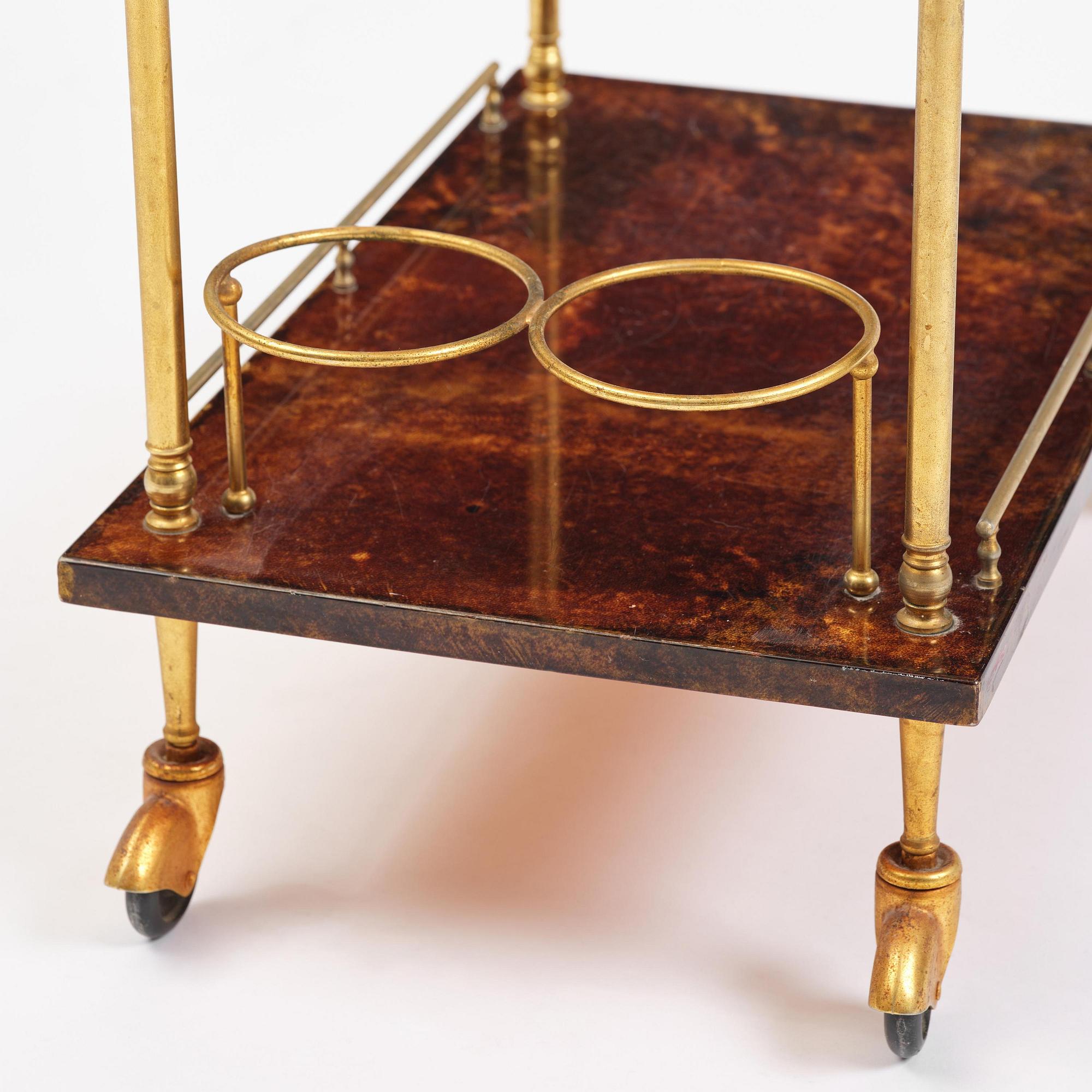 Aldo Tura, a serving trolley, Milan, Italy, 1960s-70s.
