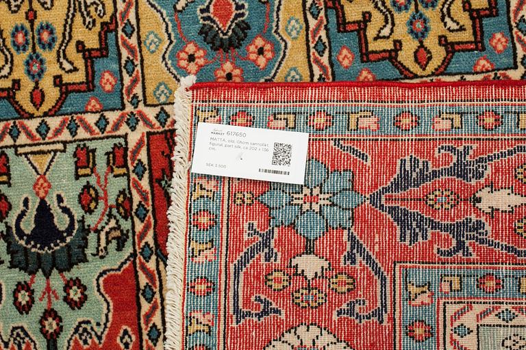 MATTA, old, Ghom sannolikt, figural, part silk, ca 202 x 136 cm.