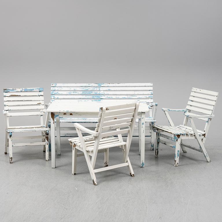 CARL MALMSTEN, a 5-piece set of "Bergshamra" garden furniture.