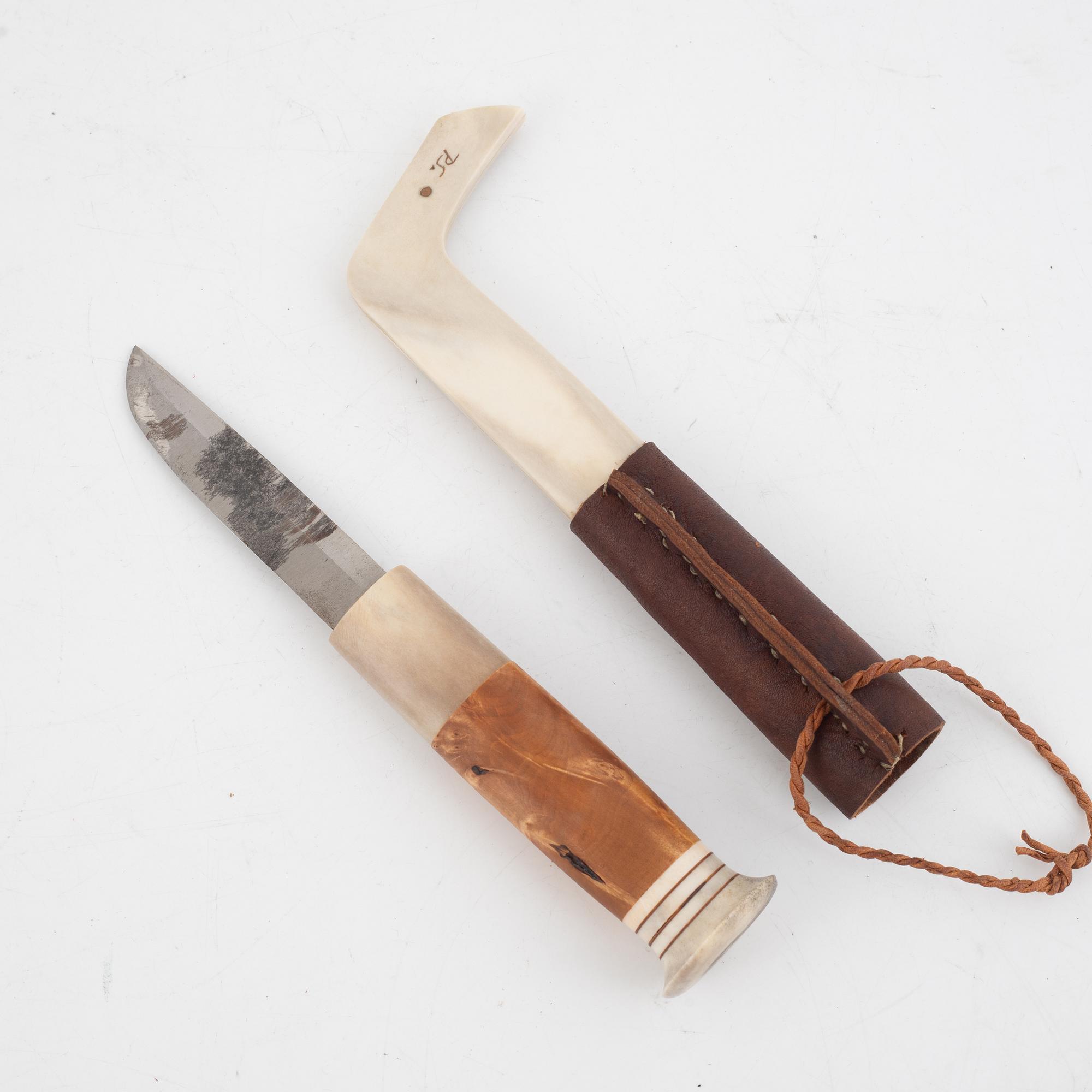 Per Sunna, halvhornskniv, monogramsignerad.