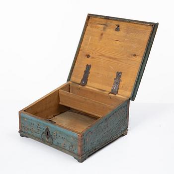 A Swedish painted box, early 19th century.
