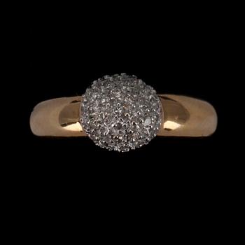 RING, guld 14K, små diamanter. Finska stämplar 1999. Vikt 3,7 g.
