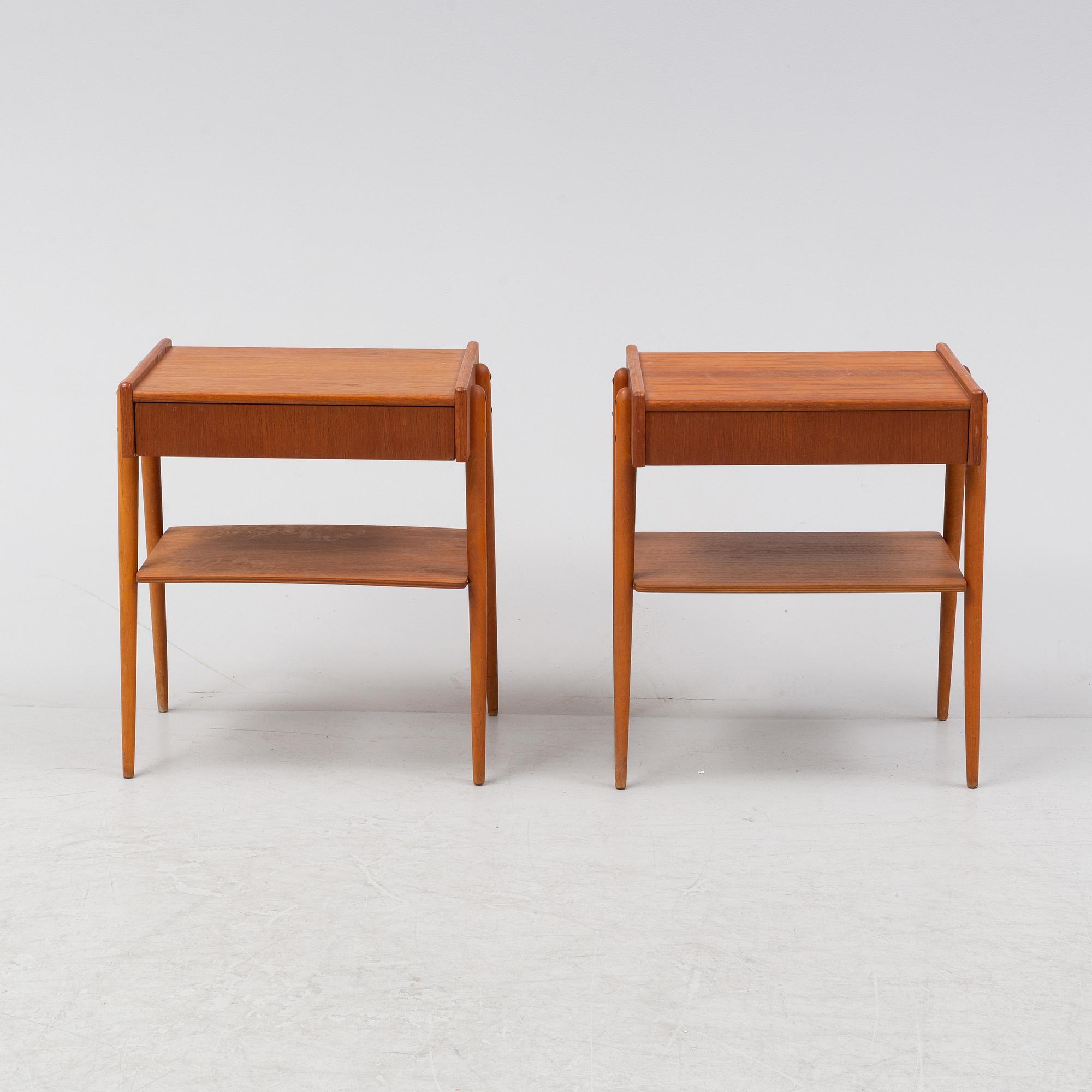 Sängbord, ett par, teak, 1950/60-tal.