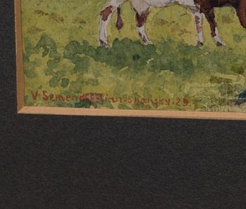 VALERIJ (VALERE) TIAN (SEMENOFF-TIAN SHANSKY), akvarell, signerad och daterad 29.
