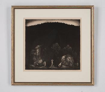 John Bauer, Boy and two trolls.