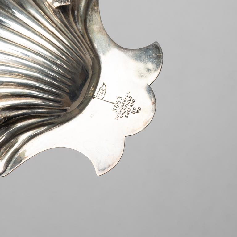 Two pairs of silver butter-shells, mark of Sheffield 1899, Birmingham 1905, & London 1914.