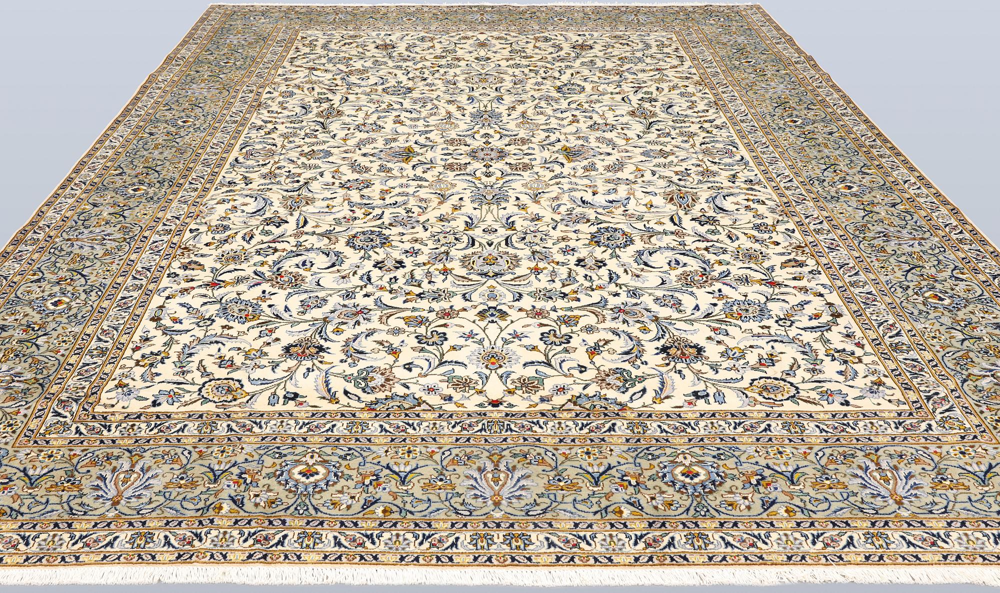 A Keshan carpet, signed, approx. 390 x 282 cm.
