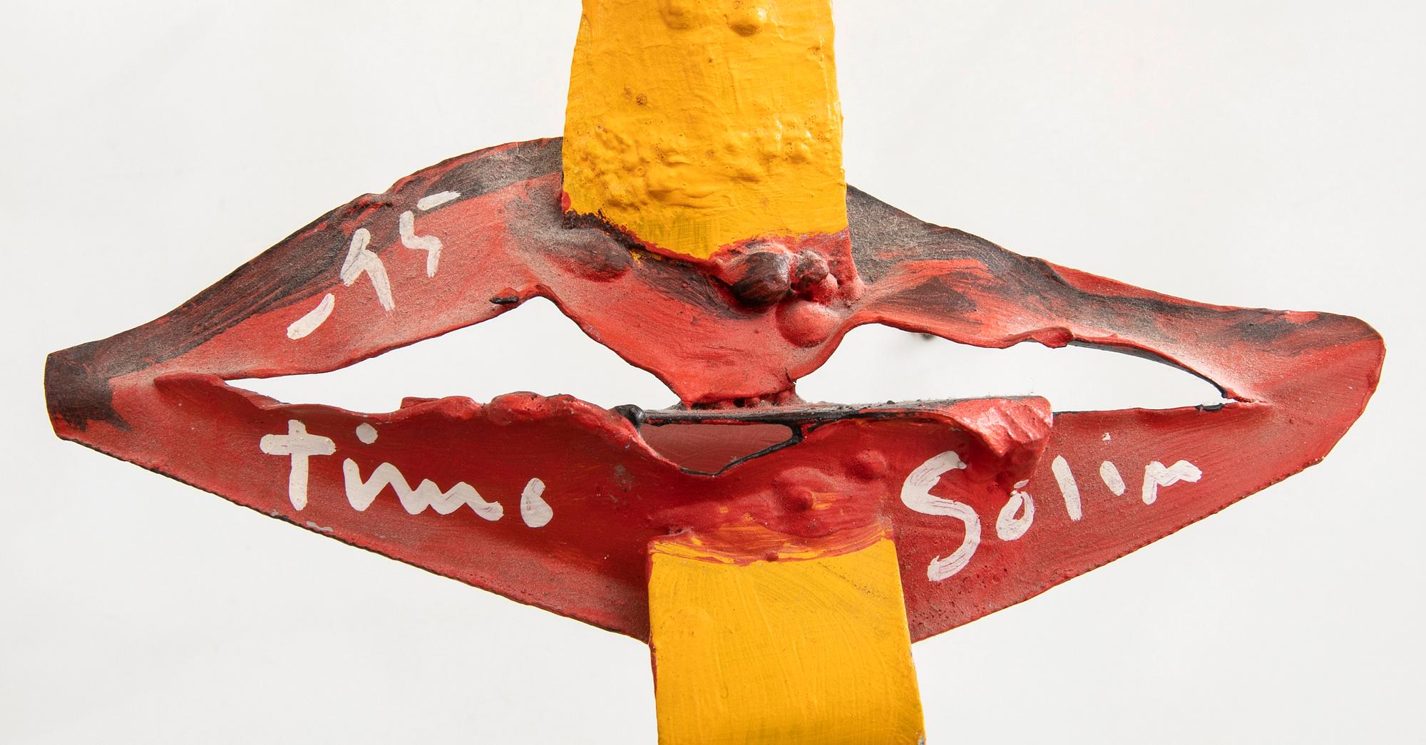 Timo Solin, a signed painted metal sculpture.