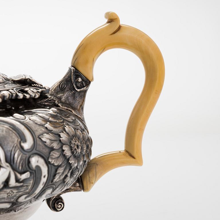 Joseph Angell, te- och kaffeservis, sterlingsilver, 7 delar, London 1817-1823.