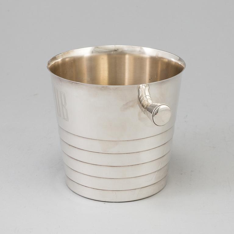 A silver plate wine cooler from Christofle.