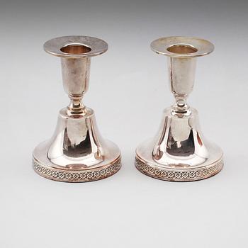 LJUSSTAKAR, 1 par, silver, Ceson, Göteborg 1985.