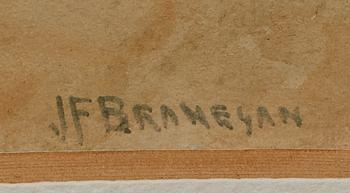JOHN FRANCIS BRANEGAN, akvarell, signerad.