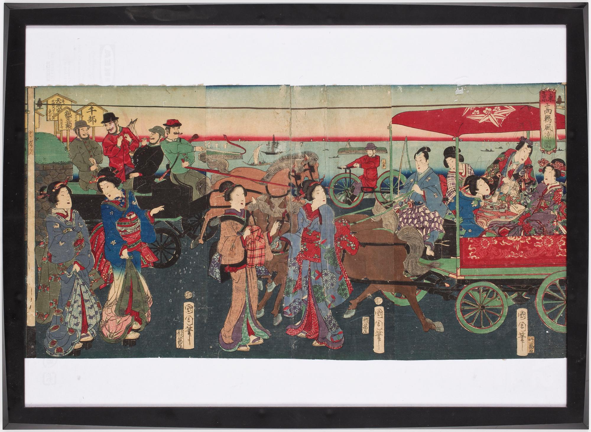 TOYOHARA KUNICHIKA, träsnitt, 1800-talets andra hälft.