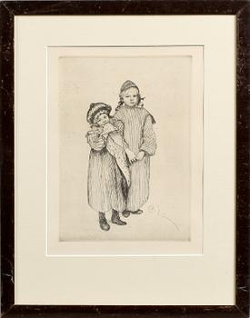 Carl Larsson · CARL LARSSON, etsning, signerad i plåten.