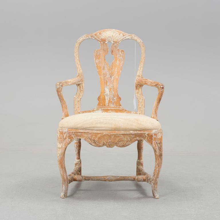 A rococo armchair.
