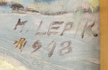 Hugo Lepik, Deer in Wintery Forest.