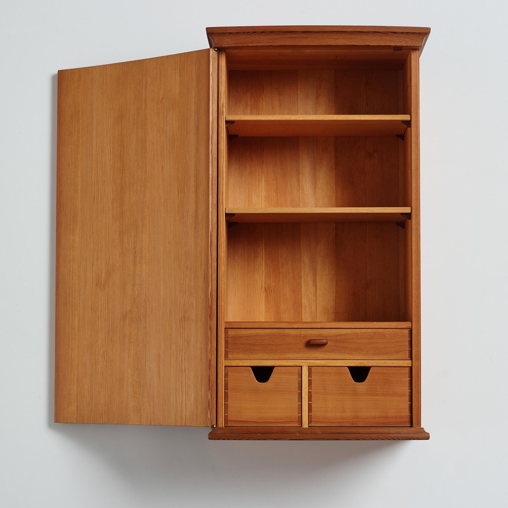 James Krenov, a wall cabinet, executed in his own workshop, Bromma, Sweden ca 1965.