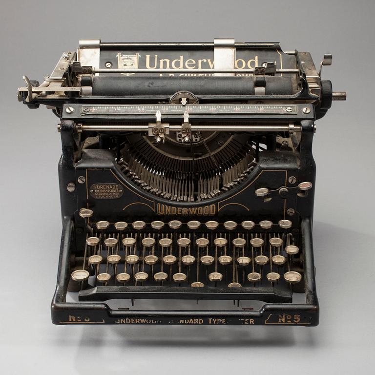 SKRIVMASKIN, "Underwood no 5", ca 1900-talets första kvartal.