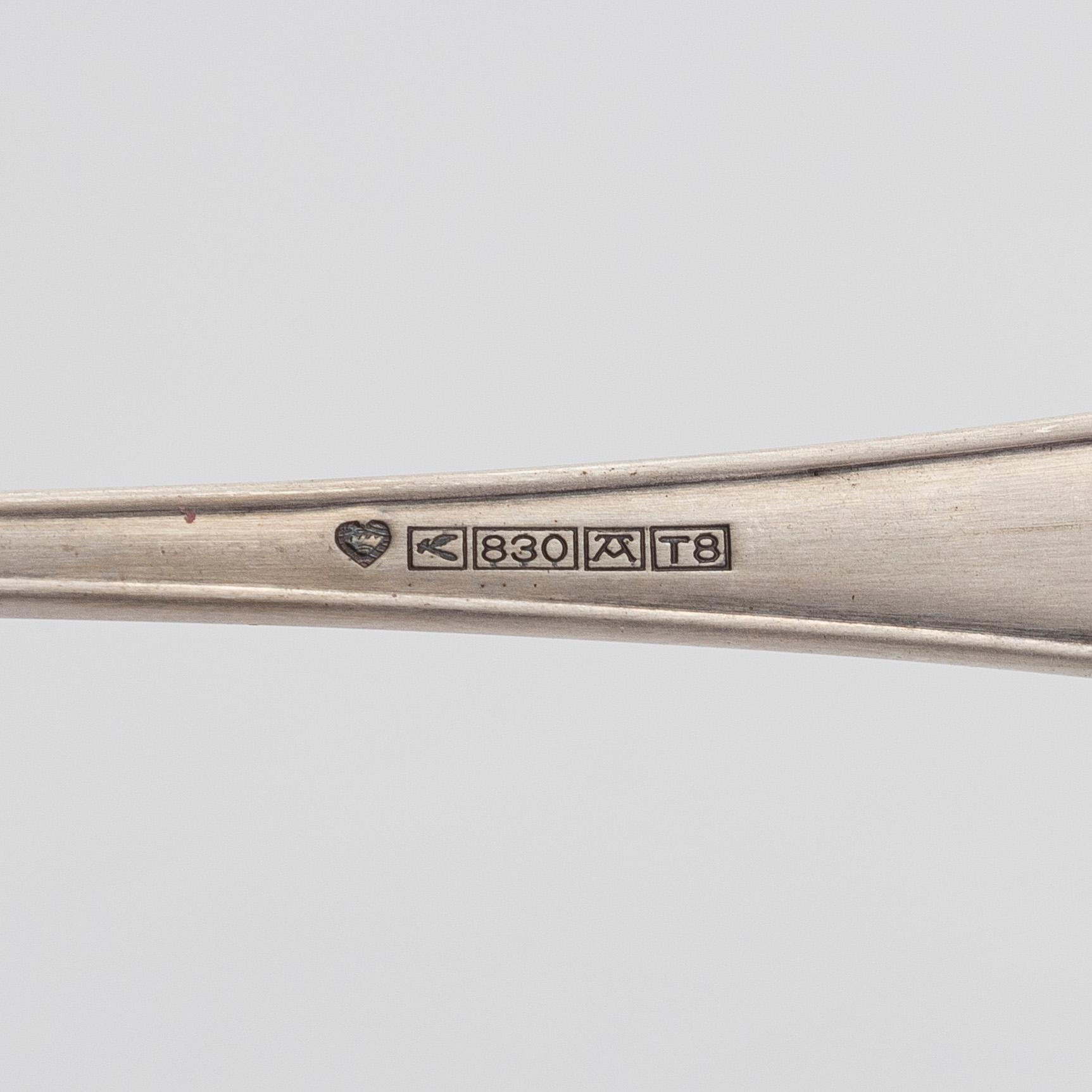 Skedar, 12 st, silver  "Suomi", Kultateollisuus Oy, Åbo 1987-1996.