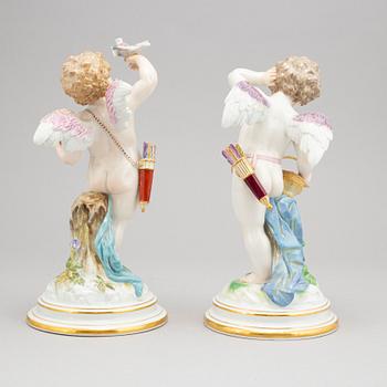 A pair of large Meissen figurines, circa 1890.