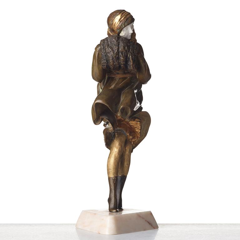 Demetre Chiparus, a patinated bronze and ivory figure "Th Squall", Paris, France 1920's.