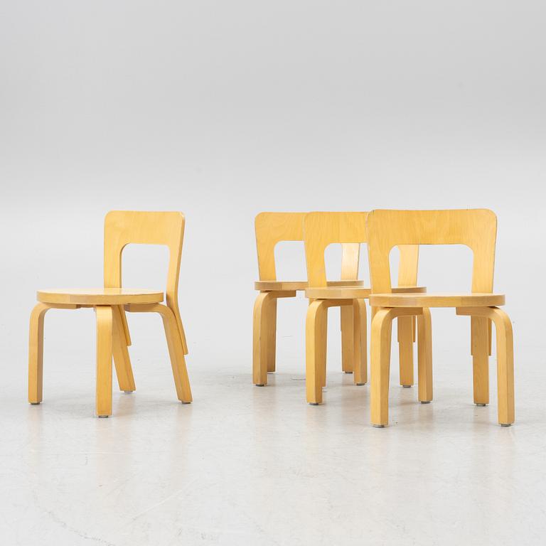 Alvar Aalto, barnstolar, 4 st, Artek, Finland.