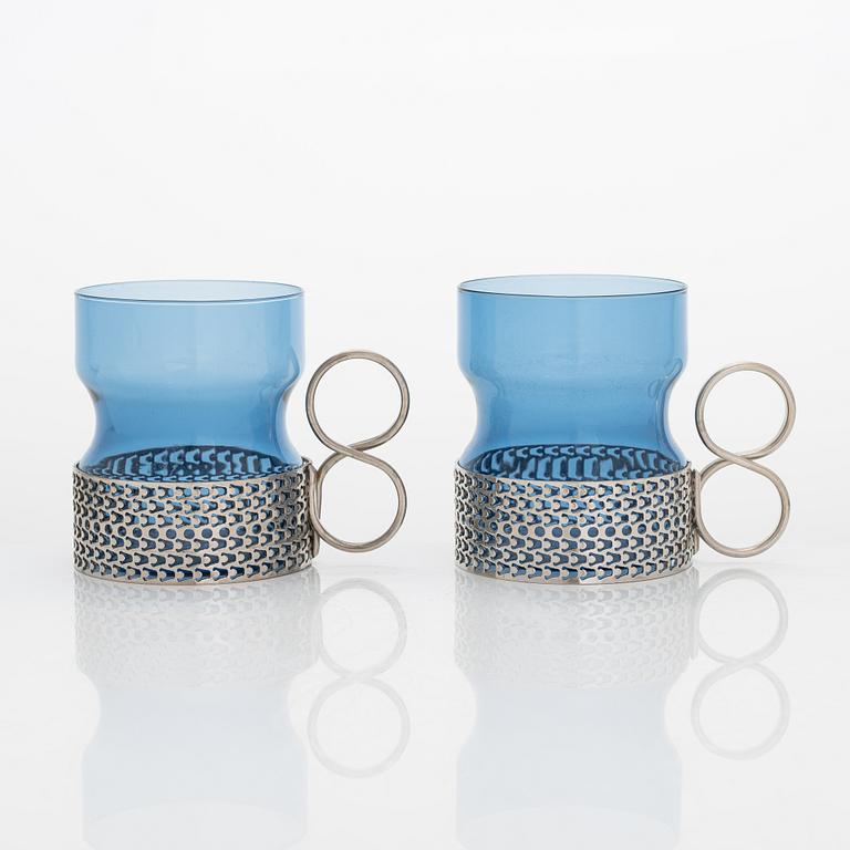 Timo Sarpaneva, glögilaseja / teelaseja 12 kpl, "Tsaikka", Iittala.