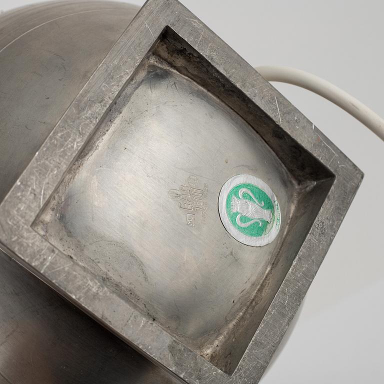 A Swedish Pewter Table Lamp, mark of GAB, Stockholm 1938.