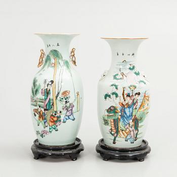 Floor vases, 2 pcs, porcelain, China, 20th century.