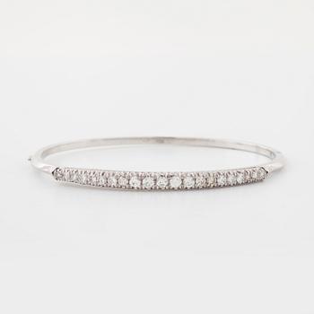 A brilliant and single cut diamond bangle made in Alessandria, Italy.