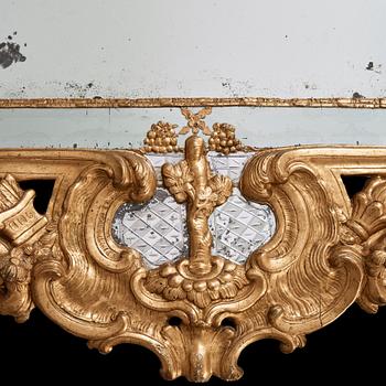 A Swedish Rococo 18th century mirror.