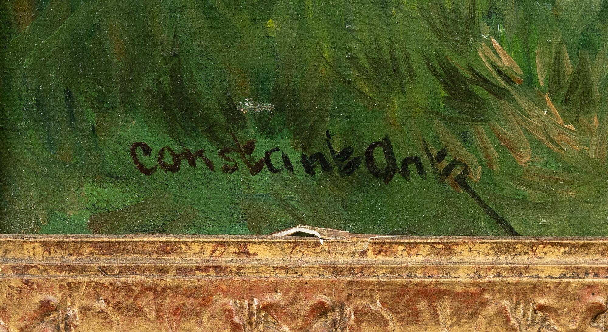 Constante Artz, Family of Ducks by a River.