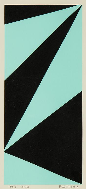 Olle Baertling, silkscreen in colours, 1954-68, signed 54/300.
