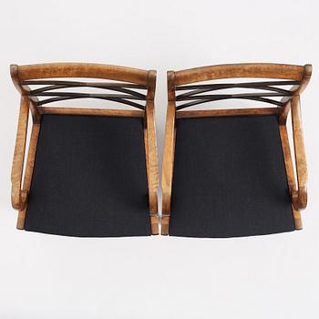 Carl Malmsten, a pair of armchairs, Swedish Grace, Svenska Möbelfabrikerna Bodafors, 1920s,.