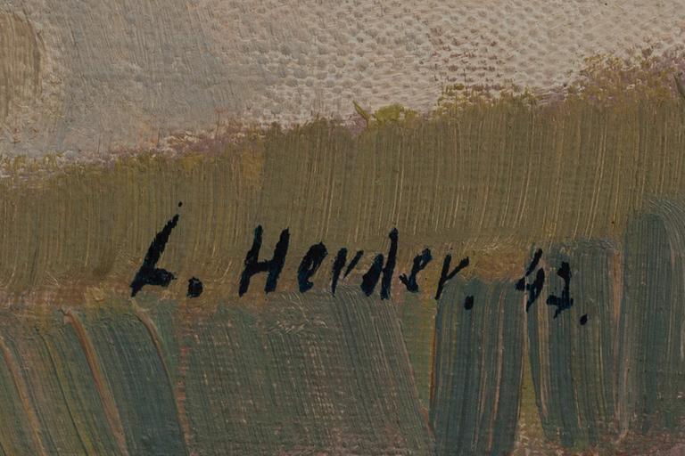 LARS HERDER, oljemålning på duk, signerad och daterad 42.