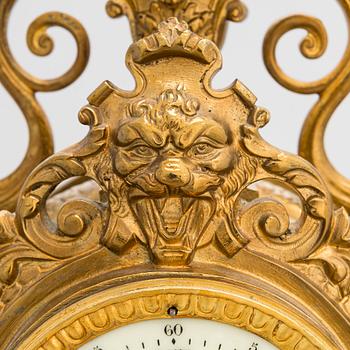 A gilt bronze Mantle Clock, marked H&F Paris, late 19th century.