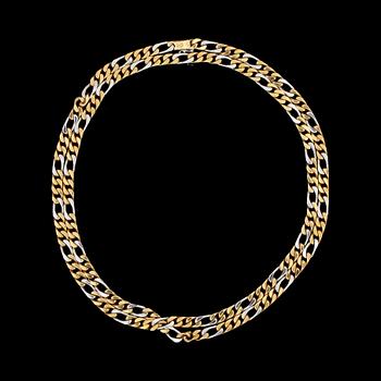 HALSLÄNK, rödguld och vitguld, 18k. Vikt ca 114 g.