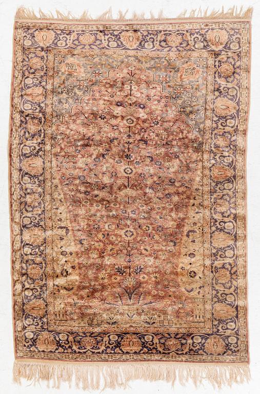 A Kayseri, silk rug, c. 175 x 125 cm.