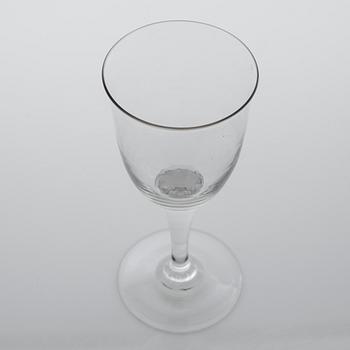 Ten wine glasses, 20th century.