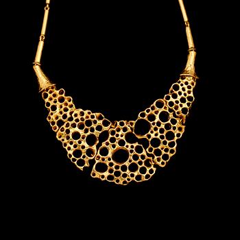 COLLIER, 18 k guld, modern design, 1900-talets andra hälft. Vikt ca 106 gram.