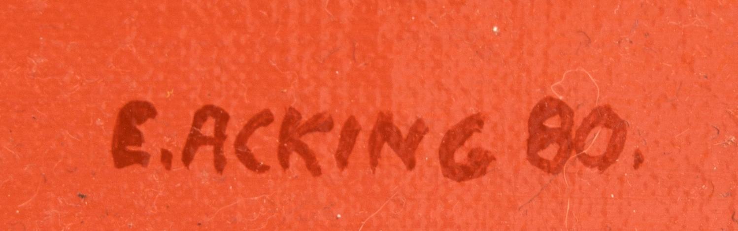 Eva Acking, olja på pannå signerad.