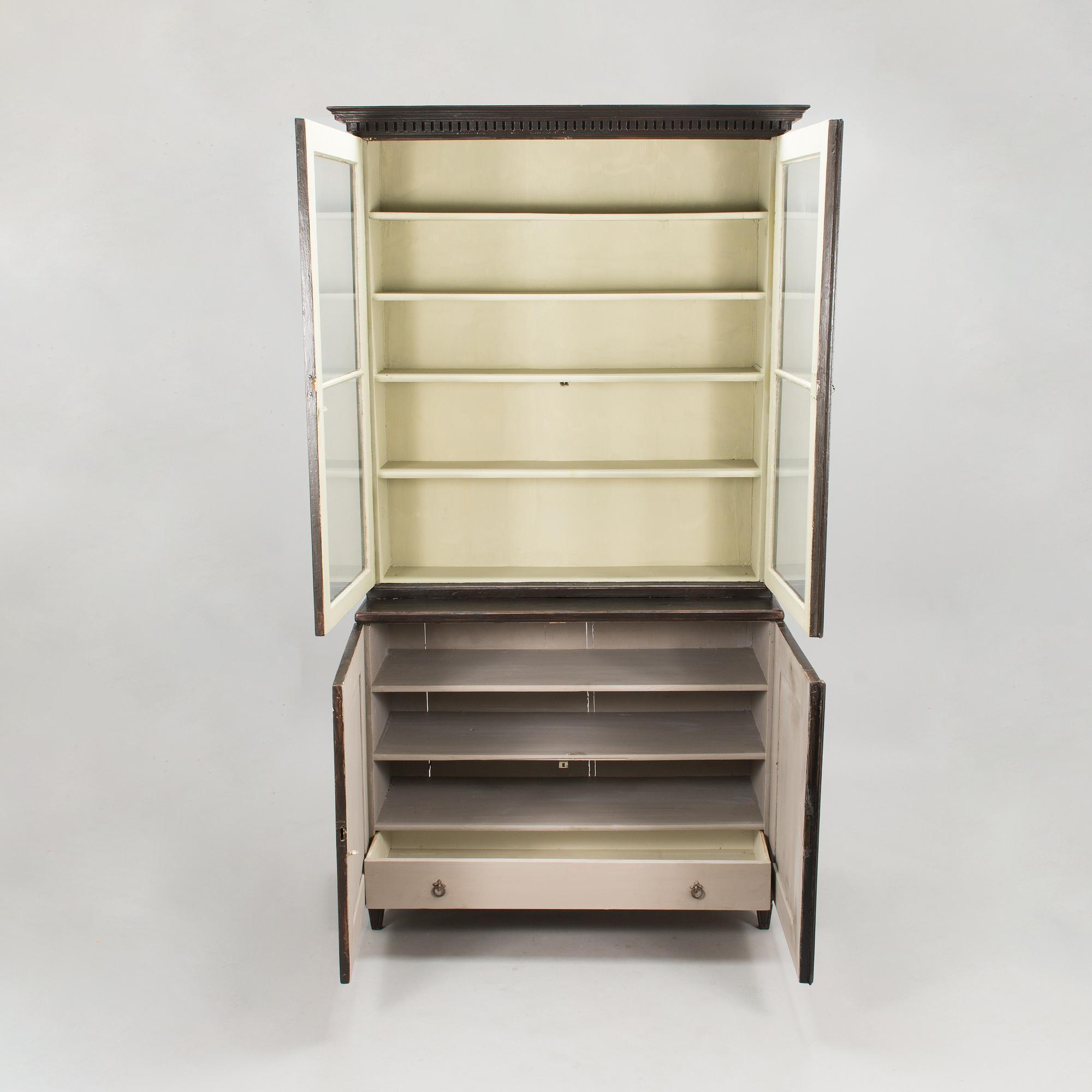 A 1830s-40s late Gustavian display cabinet.