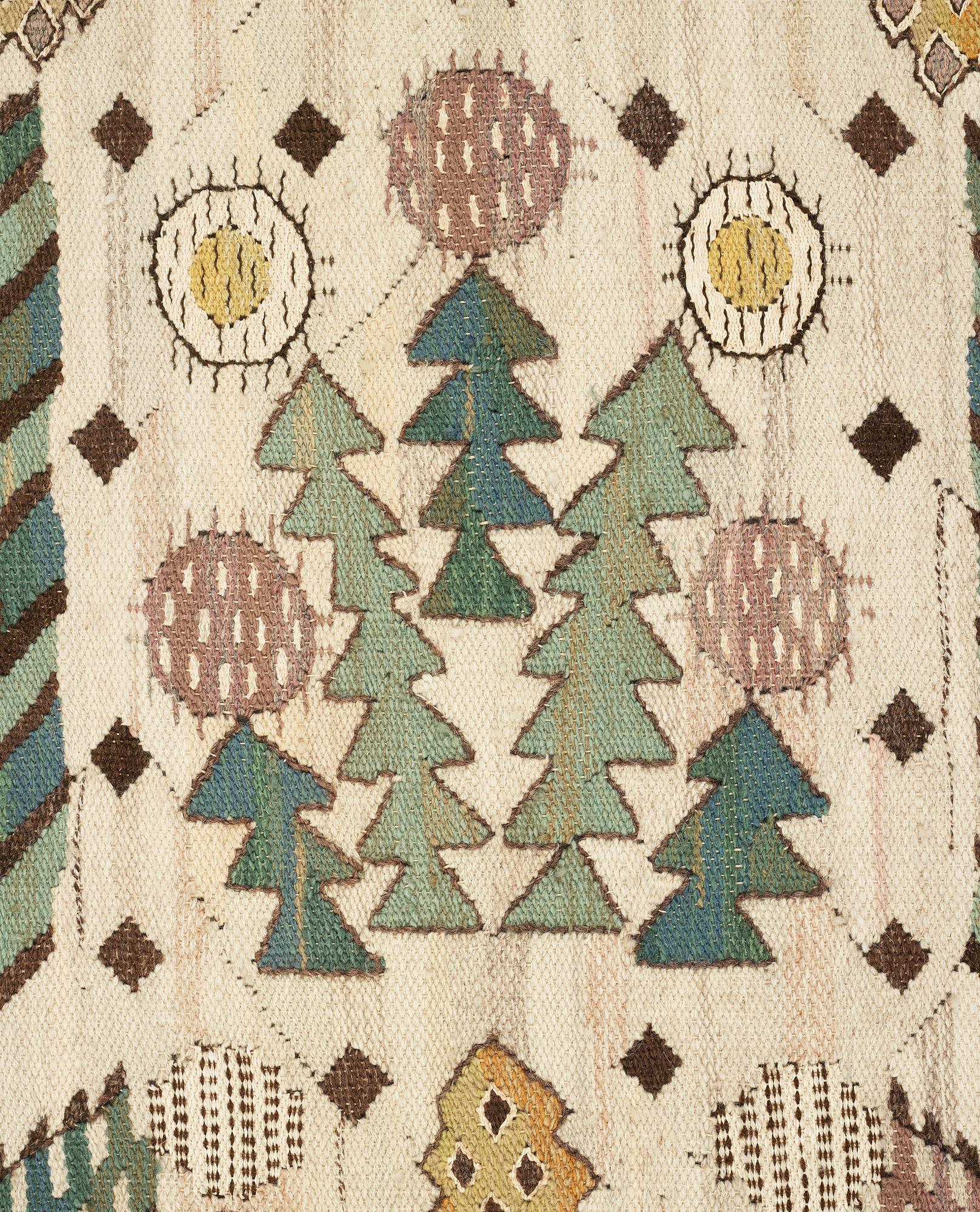 Märta Måås-Fjetterström, DRAPERI, "Taraxacum", gobelängteknik, ca 250 x 158 cm, signerat AB MMF.