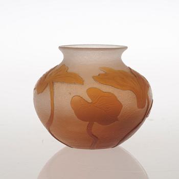 A Karl Lindeberg Art Nouveau cameo glass vase, Kosta.