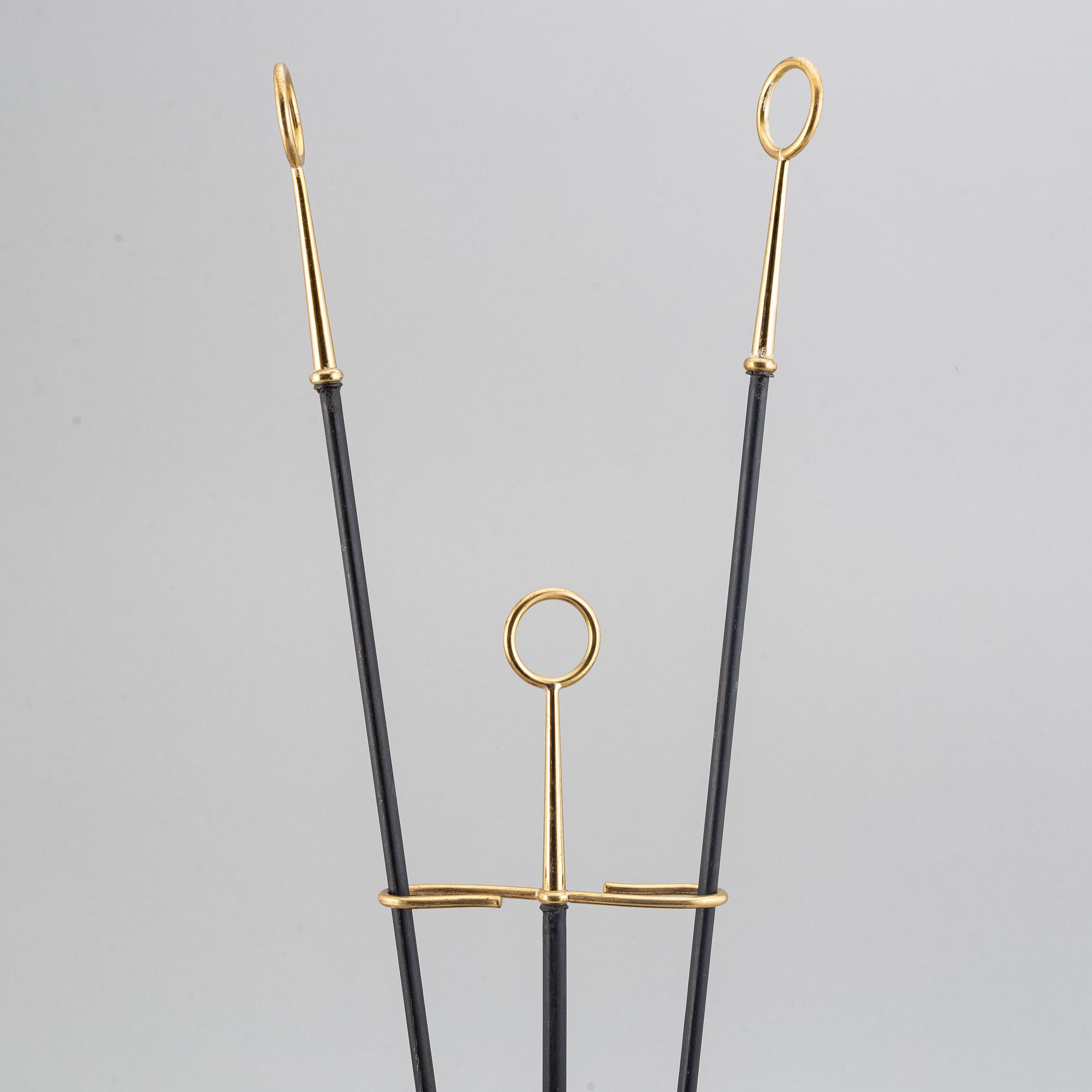 Gunnar Ander, a fireplace stand of three parts, Ystad Metall.