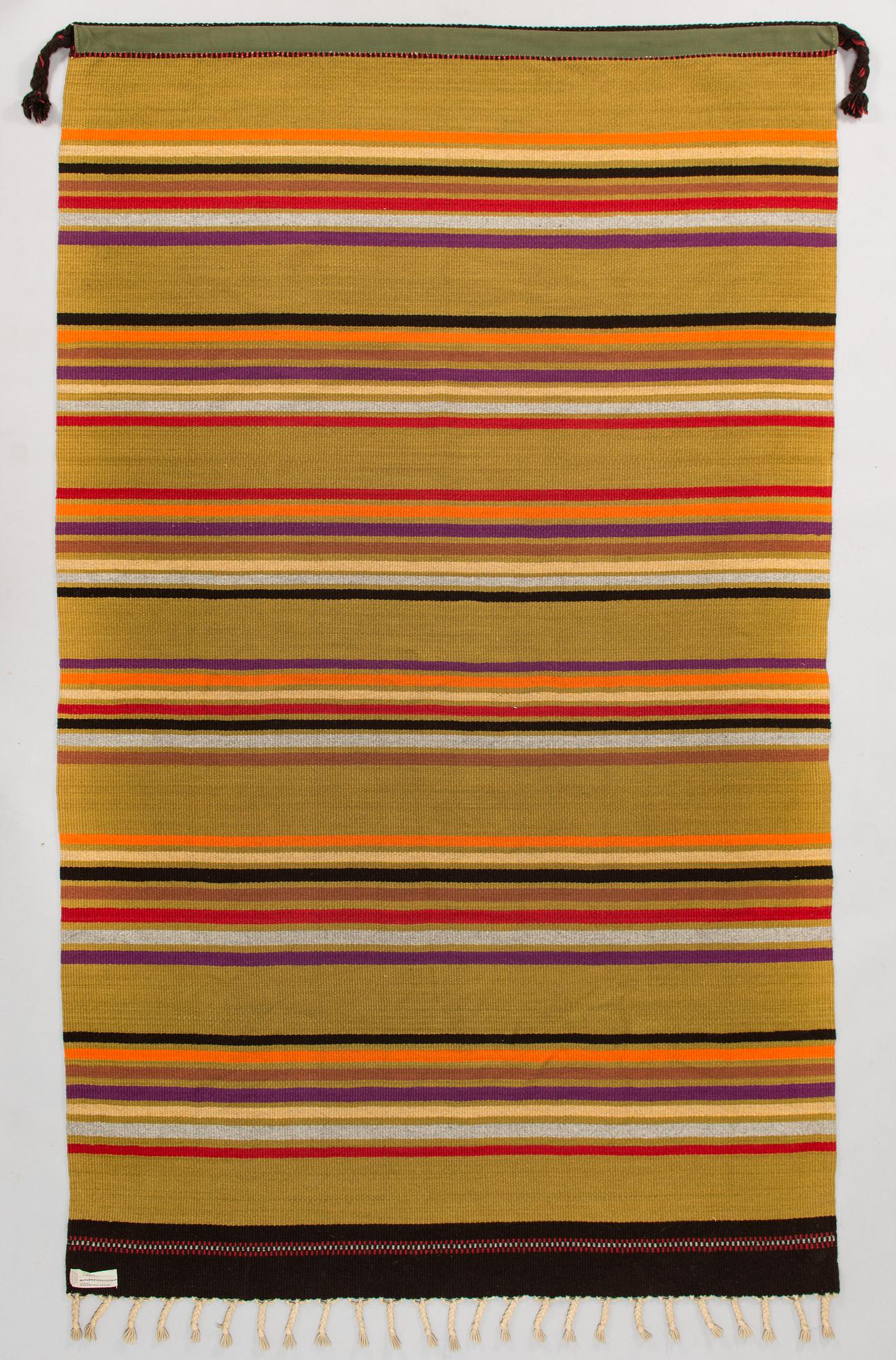 Elsa Montell-Saanio, A Raanu "Ahku" (grandmother) textile from Lapland designed by Elsa Montell-Saanio. Circa 216x131 cm.