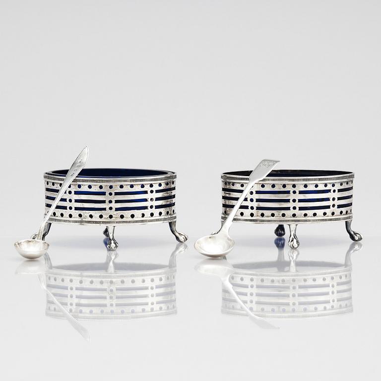 Petter Eneroth, a pair of salt cellars, Stockholm, 1795.